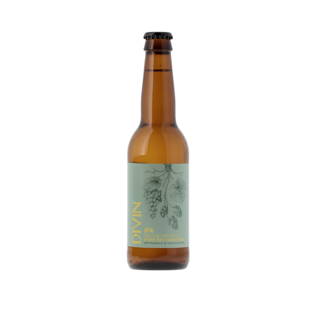Divin IPA Sauvignon Blanc alcohol-free beer 0.3% bottle.