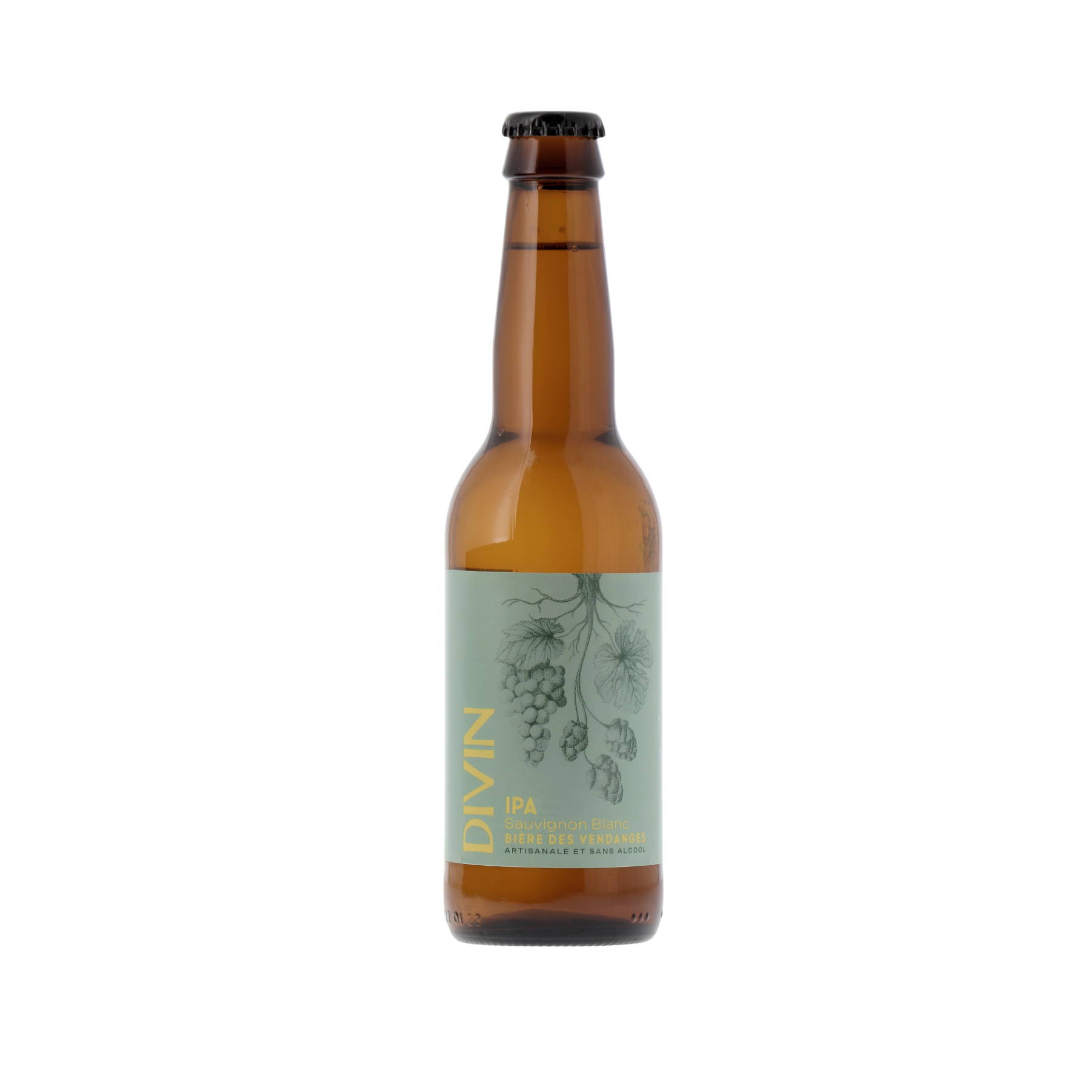 Divin IPA Sauvignon Blanc alcohol-free beer 0.3% bottle.