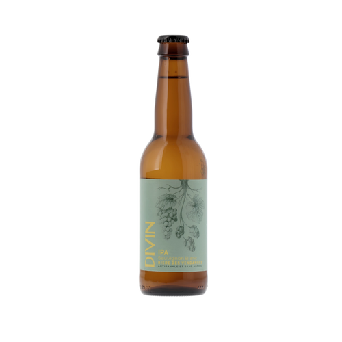 Divin IPA Sauvignon Blanc alcohol-free beer 0.3% bottle.