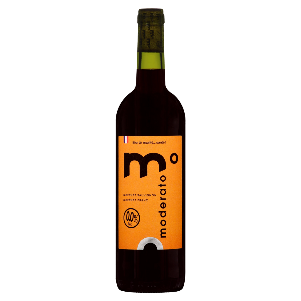 Moderato Cuvée Originale Cabernet Sauvignon Cabernet Franc alcohol-free red wine 0.0% bottle from France, 750 ml.