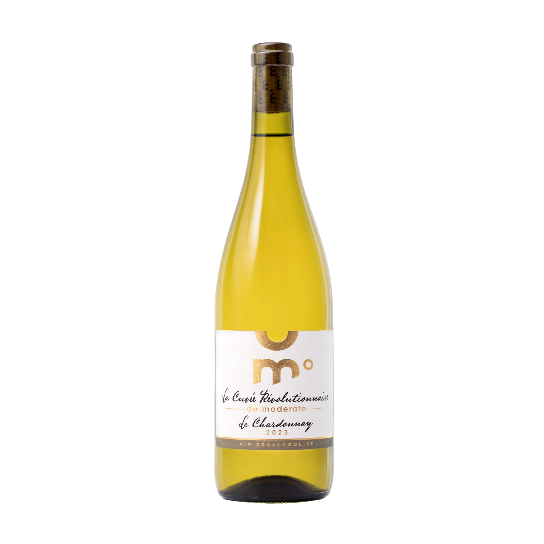 Moderato Cuvée Révolutionnaire Chardonnay alcohol-free white wine 0.0% bottle from France, 750 ml.