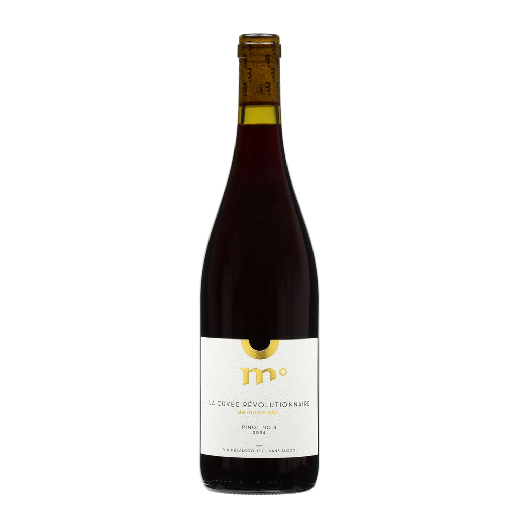 Moderato Cuvée Révolutionnaire Pinot Noir alcohol-free red wine bottle from France, 750 ml.