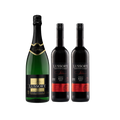 Lussory alcohol-free wine bundle with one sparkling wine and two red wines, premium non-alcoholic selection.