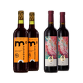Alcohol-free red wine bundle with two Moderato Red bottles and two Colibri Red bottles.
