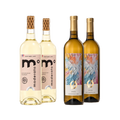 Alcohol-free white wine bundle with two Moderato White bottles and two Colibri White bottles.