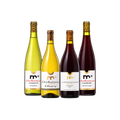 Alcohol-free wine bundle with four Moderato bottles: Colombard, Chardonnay, Pinot Noir, and Merlot-Tannat.
