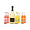 Alcohol-free celebration bundle with one Moderato Blanc de Noir bottle and six Yoleau mocktails in raspberry, elderflower, and bitter orange flavours.