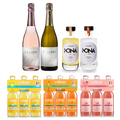 Premium alcohol-free drinks bundle with Colibri sparkling wines, NONA spirits and Yoleau spritz packs.