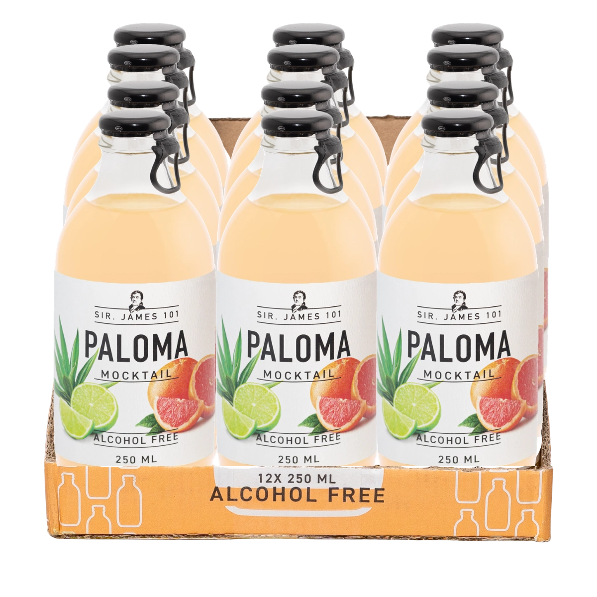 Sir James 101 Paloma alcohol-free mocktail 12 pack ready to drink 250 ml bottles