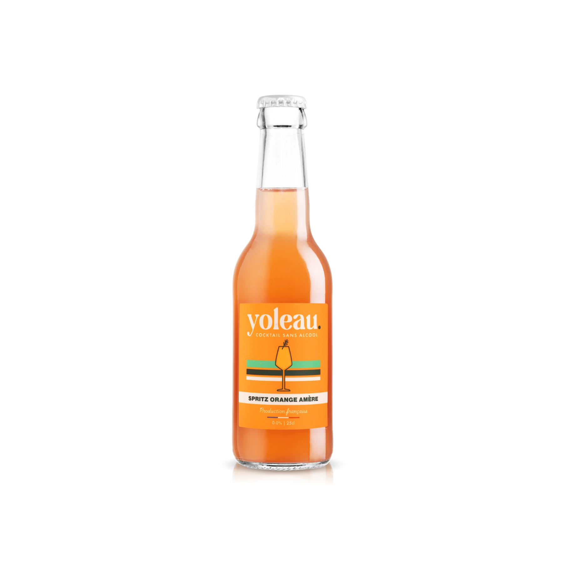 Yoleau Bitter Orange Spritz mocktail 0.0% alcohol-free drink bottle 250 ml.