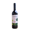 LUSSORY Organic Merlot Non-Alcoholic Red Wine 750 ml bottle on transparent background.